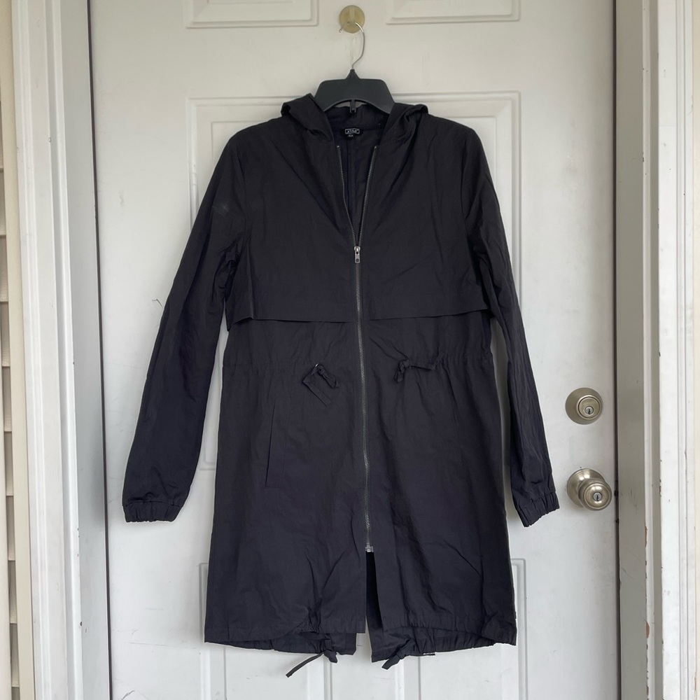 Lira Mid Length Black Hooded Jacket size M